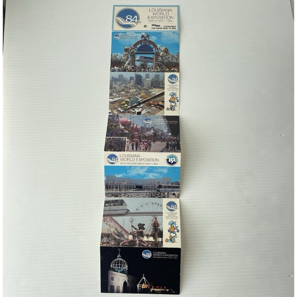 Louisiana World Exposition Fair Post Cards New Orleans 1984 Detachable Set of 6